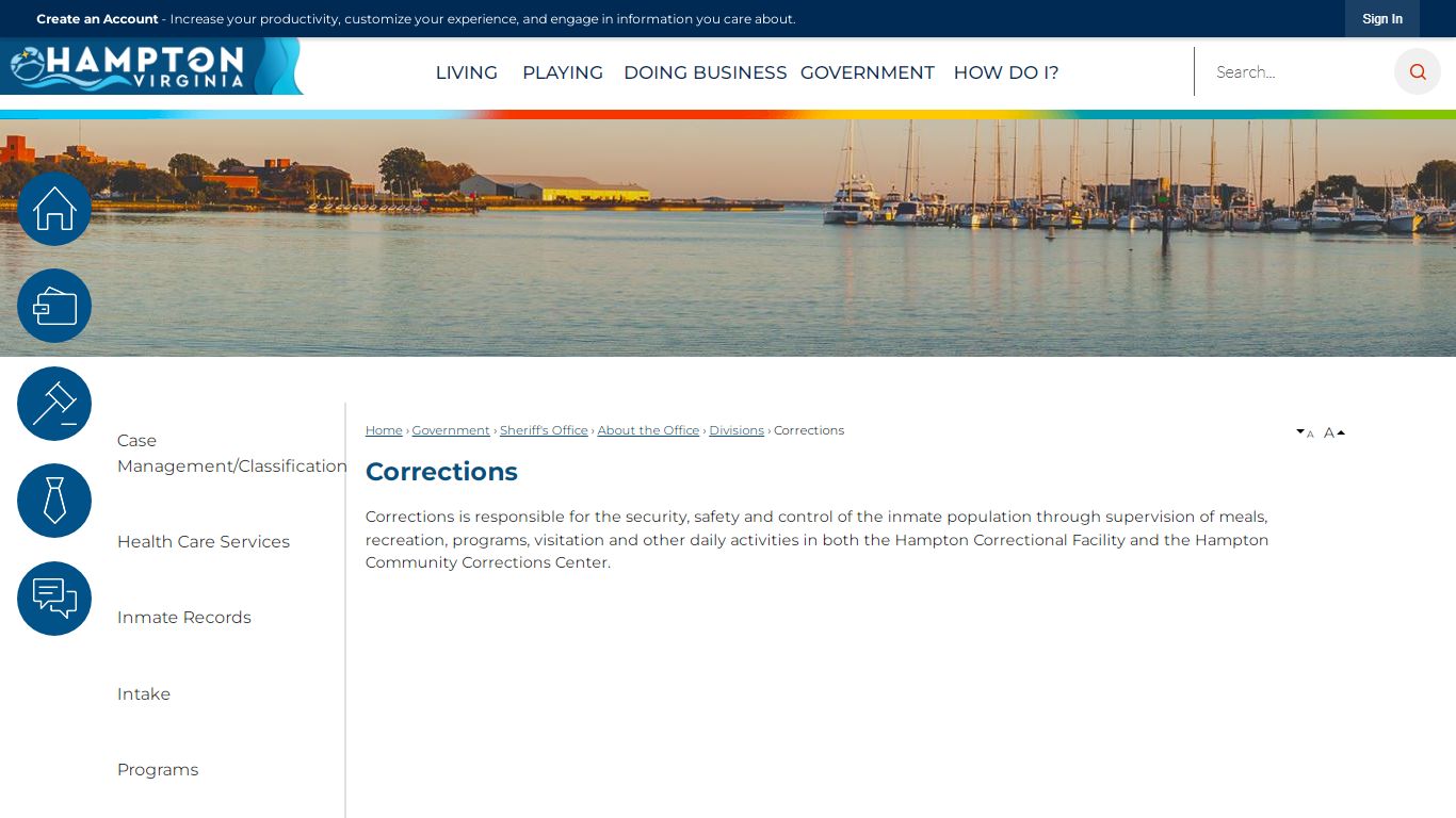 Corrections | Hampton, VA - Official Website