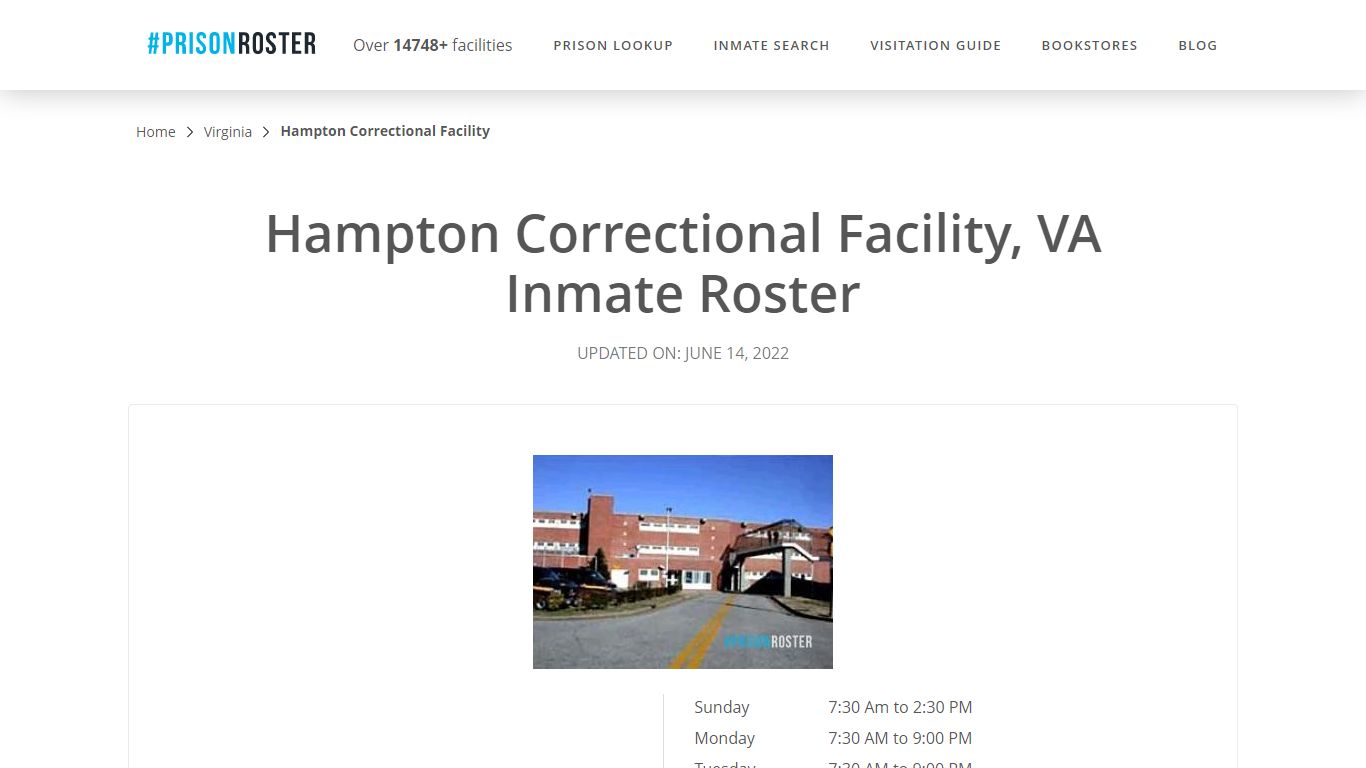 Hampton Correctional Facility, VA Inmate Roster - Prisonroster